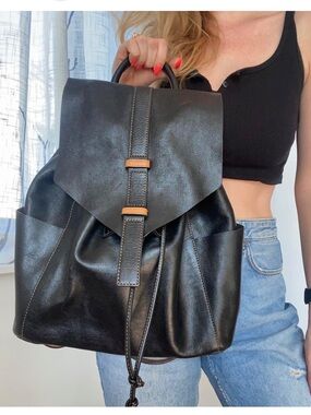 Vera Bradley Big Sky Backpack in Leather Black